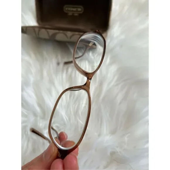 Coach Margarete toffee Eyeglasses Frames Full Rim Transparent Brown Clear Womens - Picture 4 of 9